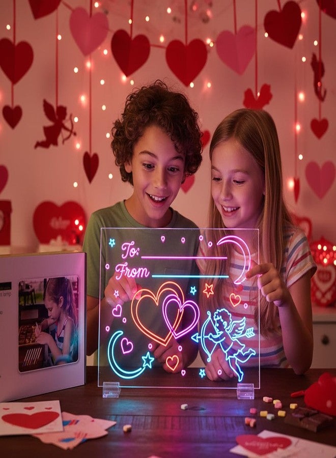 Kyclums Led Drawing Board with 7 Colors,Light Up Cosmody Drawing Board,Glowing Acrylic Dry Erase Board with Light,Lumiboard Led Boards,Valentines Day Gifts Party Favors Decoration(13.7“x10”) - Image 3